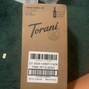 Torani  S.F. soda variety Pack 750 ML  new unopened sugar free